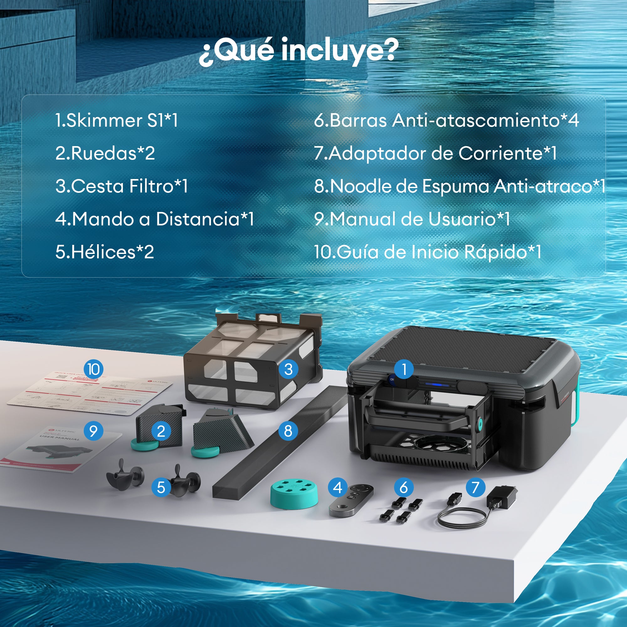 Ultenic Pooleco S1 Skimmer Robótico Solar para Piscinas