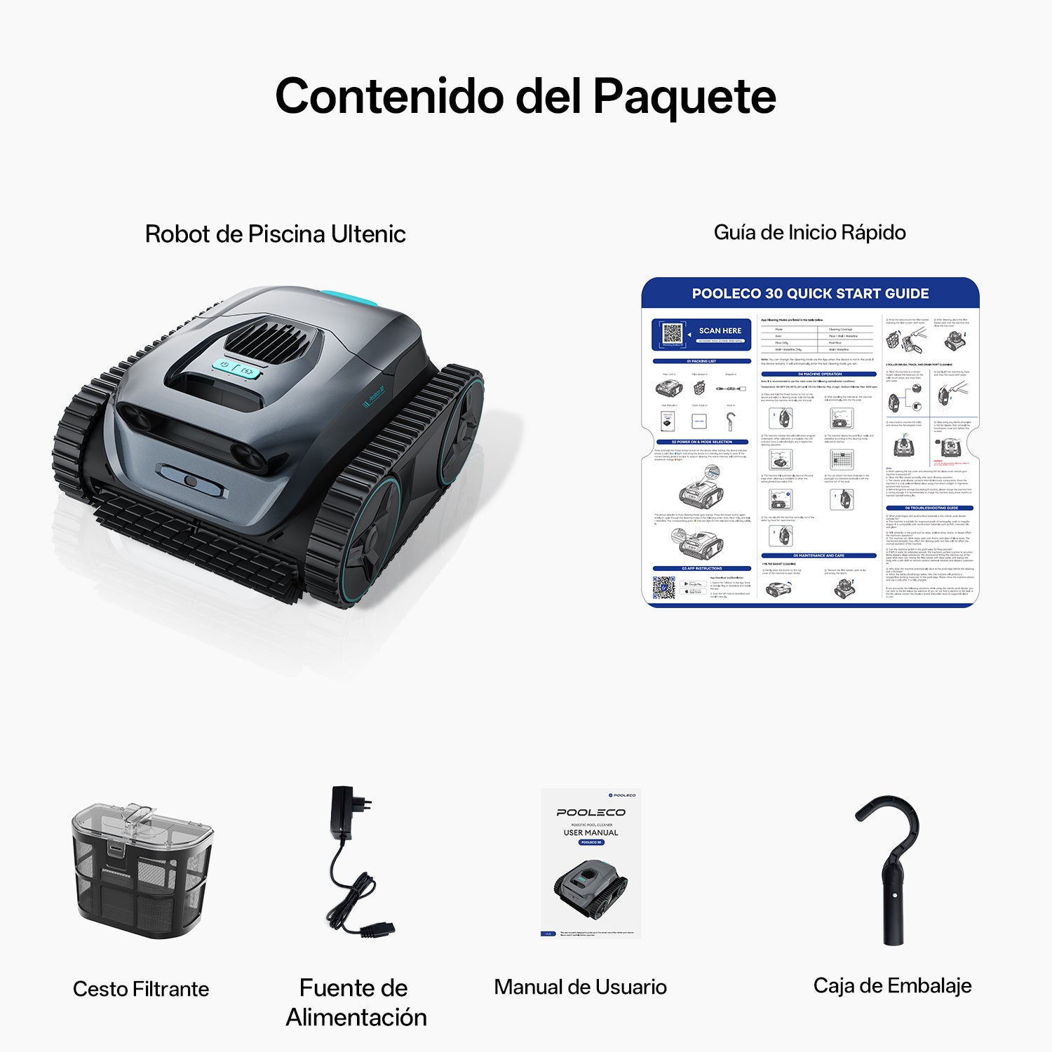 Ultenic Pooleco 30 Robots Limpiafondos Piscina