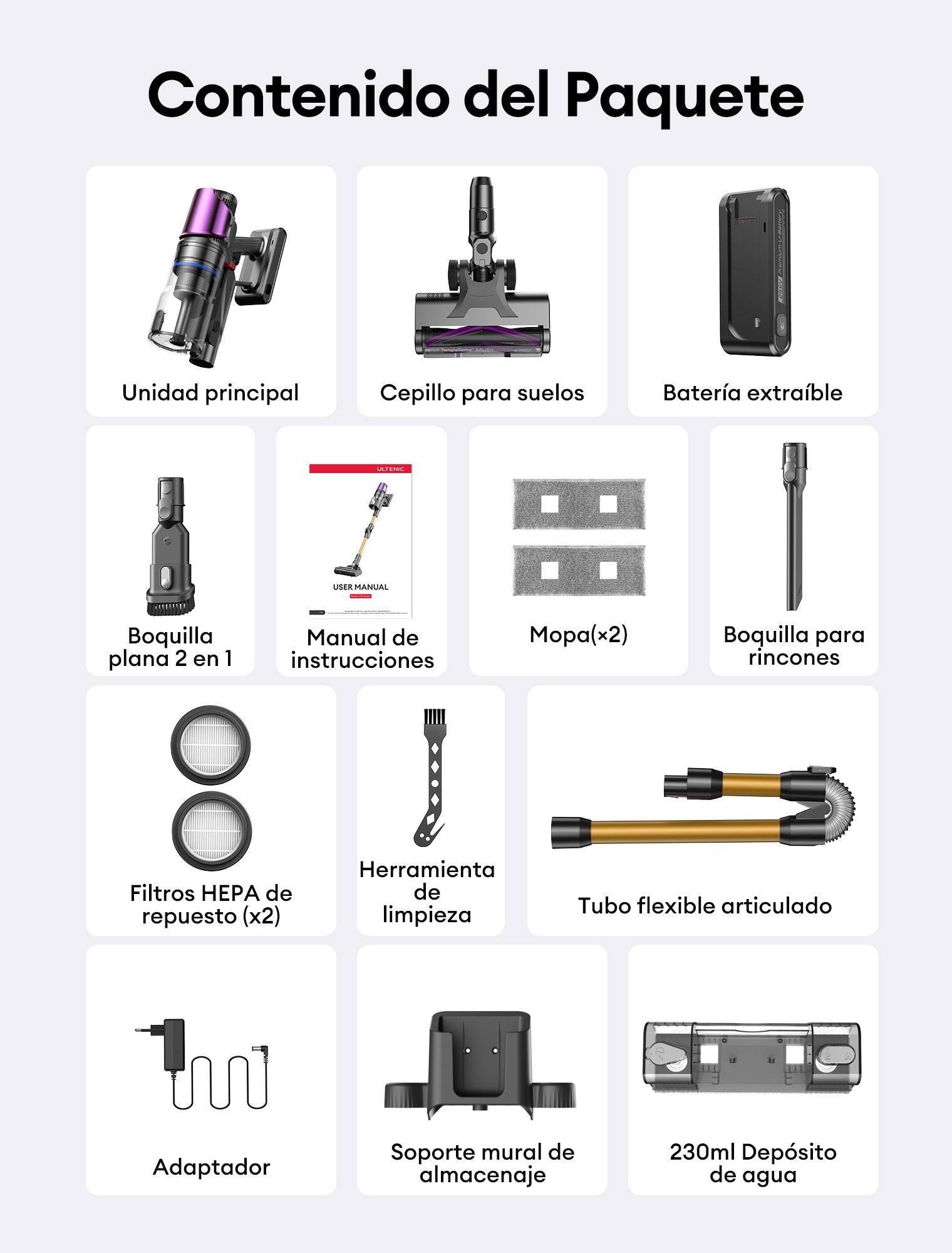 Aspirador de pó sem fio Ultenic U20 Mopper