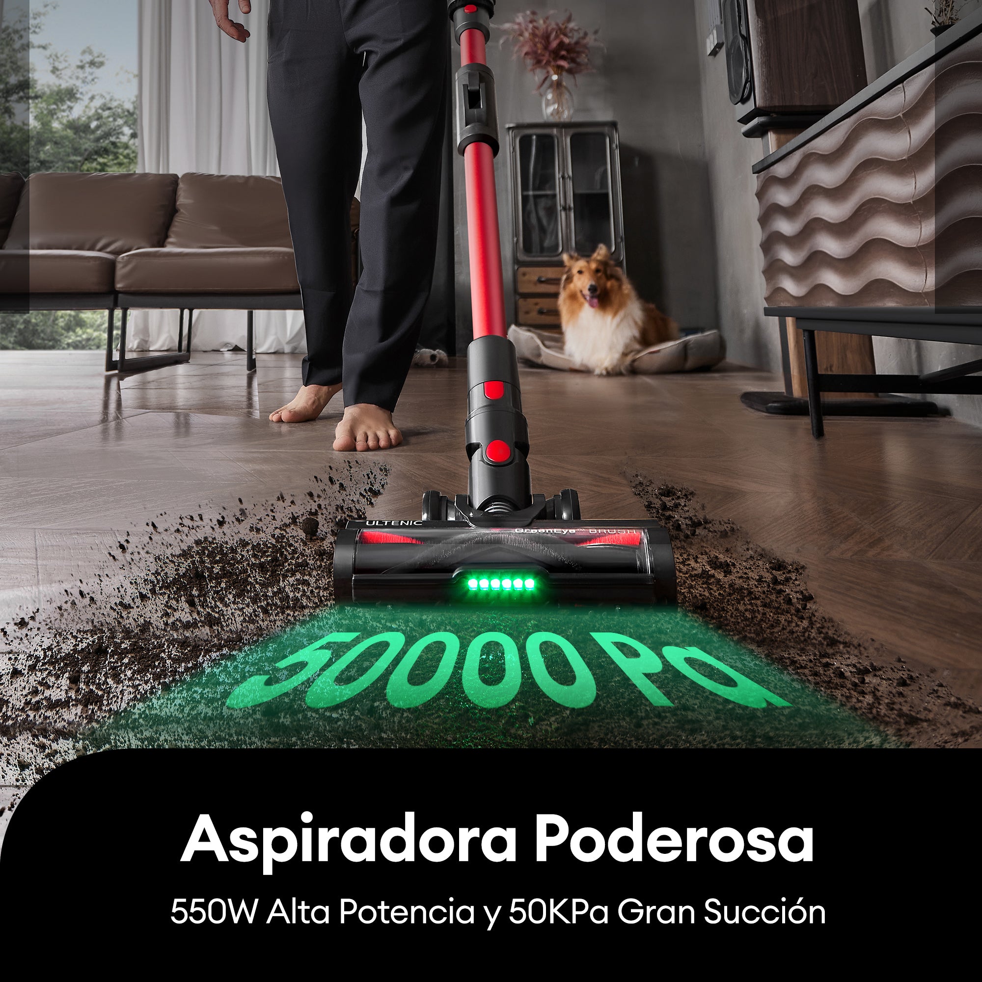 Ultenic U16 Flex Aspiradora sin Cable: GreenEye™ y Tubo Plegable