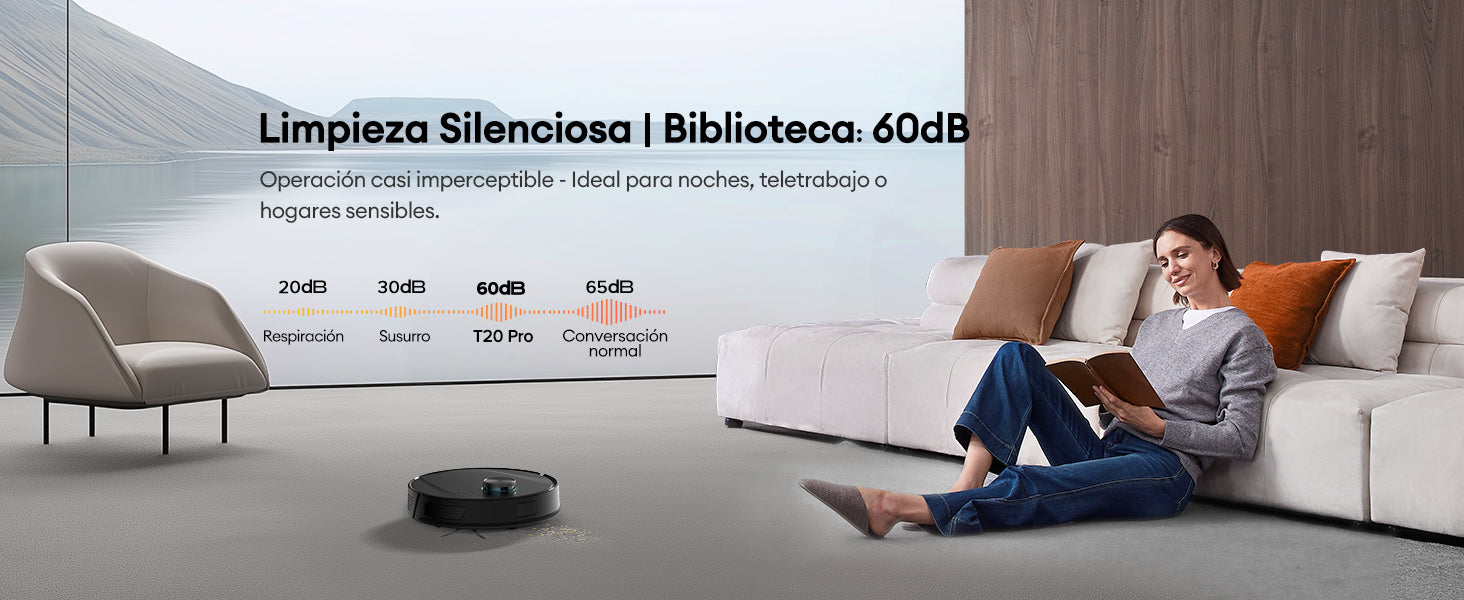 ¿Qué factores influyen en el nivel de ruido de un robot aspirador?