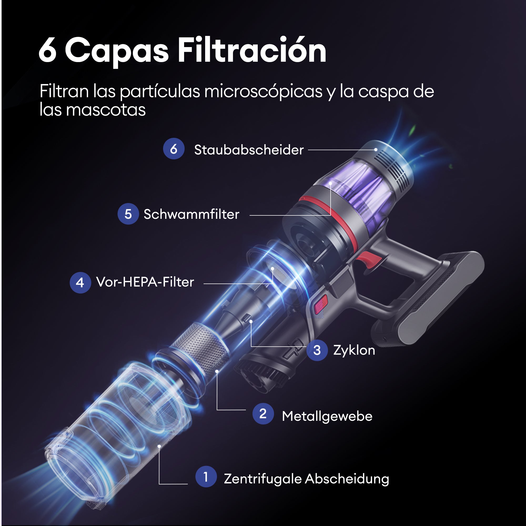 Ultenic U16 Flex Aspiradora sin Cable: GreenEye™ y Tubo Plegable