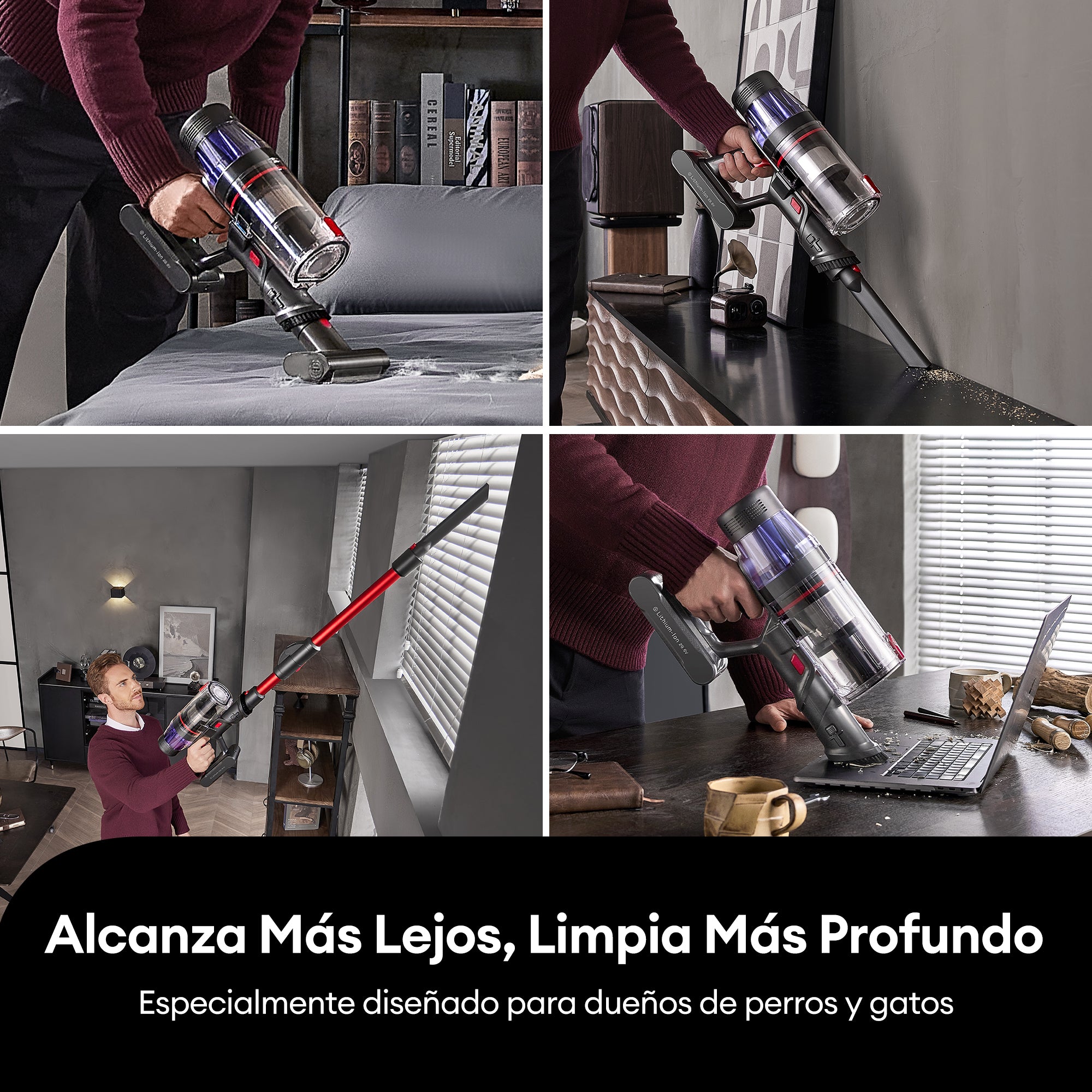 Ultenic U16 Flex Aspiradora sin Cable: GreenEye™ y Tubo Plegable